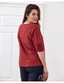 Bluza clasica burgundy cu decolteu in V FG561 - Magazin online - Boutique